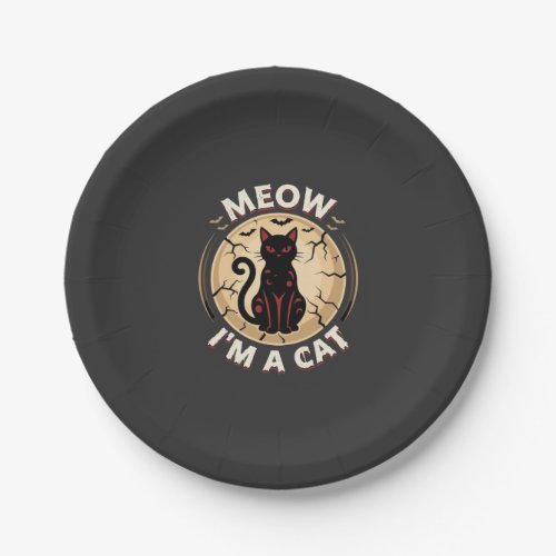 Meow Cat Halloween Graphic Design_1 Paper Plates