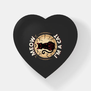 Meow Cat Halloween Graphic Design_1 Paperweight
