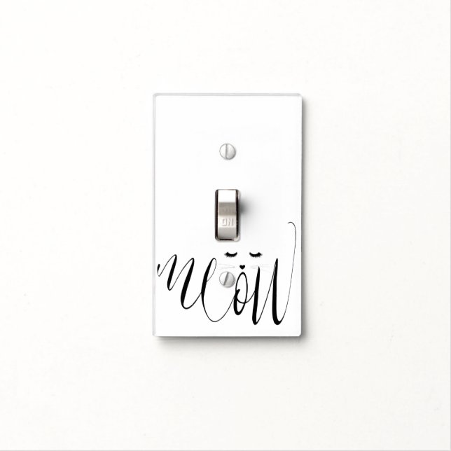 Meow Cat Light Switch Cover (In Situ)