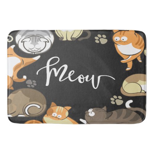 Meow cat lover birthday christmas gift bath mat