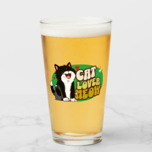 Meow Cat Lover - black cat Glass