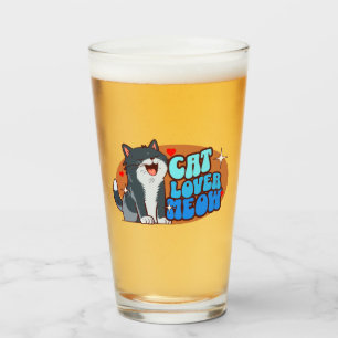 Meow Cat Lover - blue cat Glass