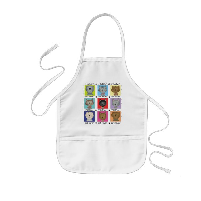 Meow Cat Lover Tshirts and Gifts Kids' Apron (Front)