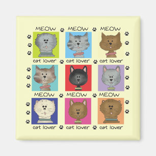 Meow Cat Lover Tshirts and Gifts Magnet