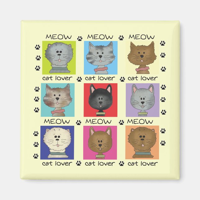 Meow Cat Lover Tshirts and Gifts Magnet (Front)