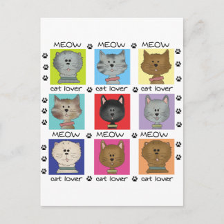 Meow Cat Lover Tshirts and Gifts Postcard