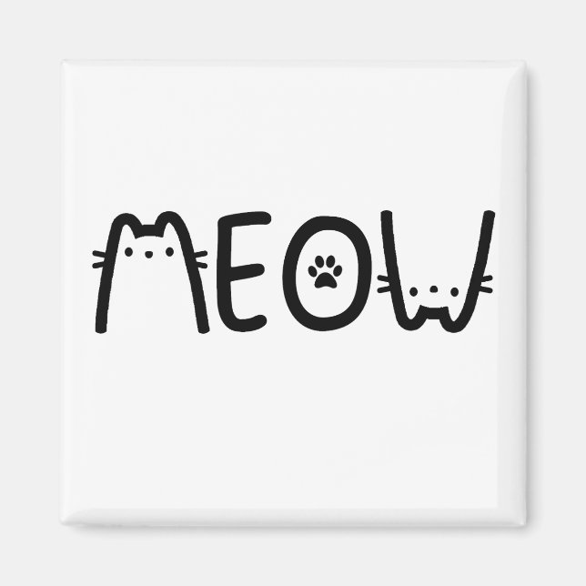 MEOW CAT MAGNET (Front)