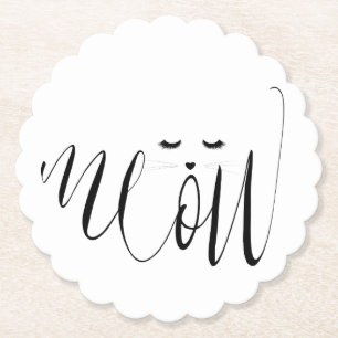 Meow Cat Paper Coaster
