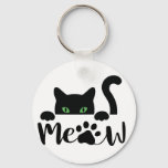 Meow Cat Quote  Keychain at Zazzle
