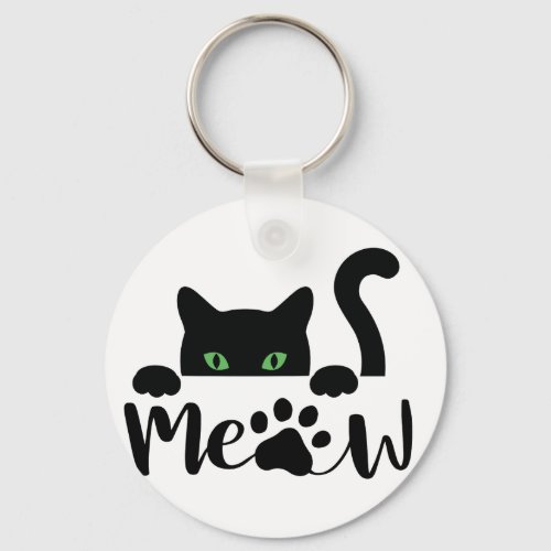 Meow Cat Quote  Keychain