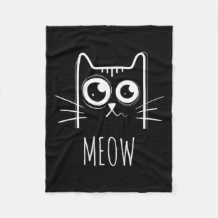 Meow Cat Shirt Meow Kitty Cute Cats Mom And Cat Da Fleece Blanket