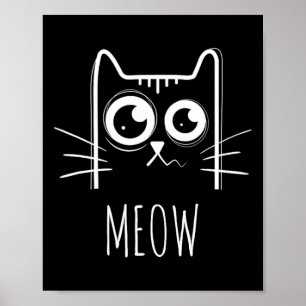 Meow Cat Shirt Meow Kitty Cute Cats Mom And Cat Da Poster