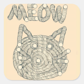 MEOW Cat Square Sticker