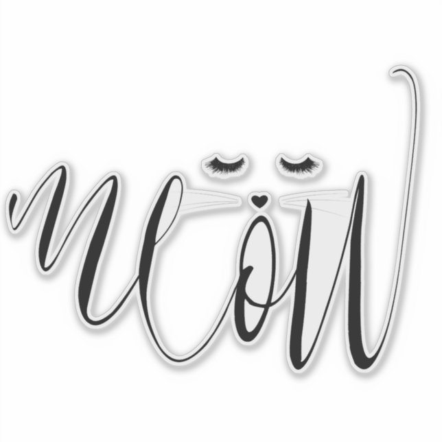 Meow Cat Sticker (Front)