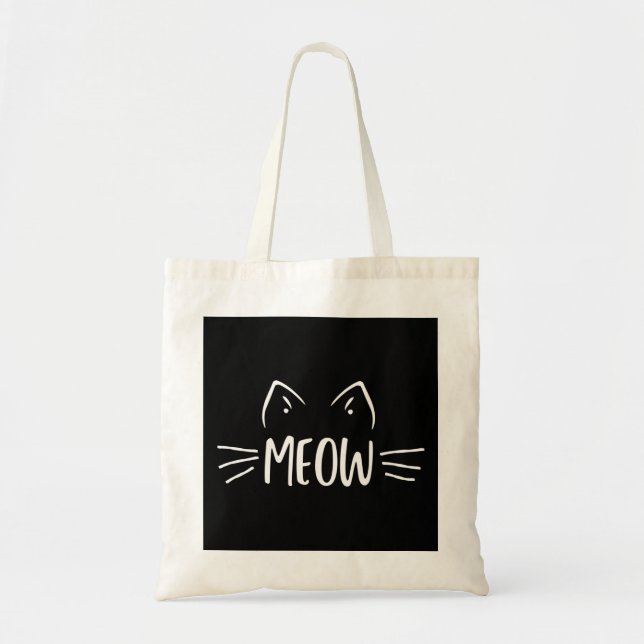 Meow Cat Tote Bag (Front)