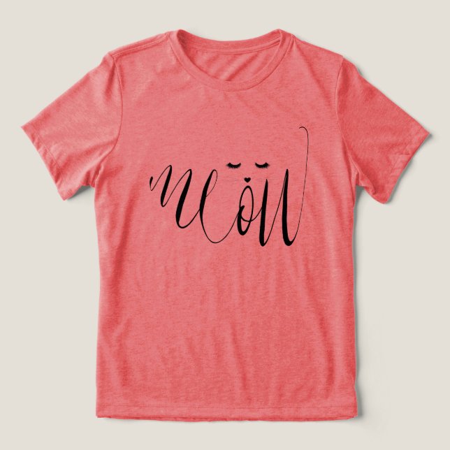Meow Cat Tri-Blend Shirt (Design Front)