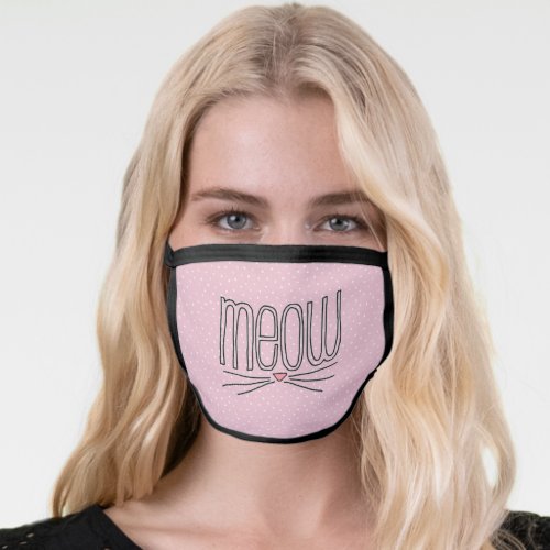 Meow Cat Whiskers Face Mask