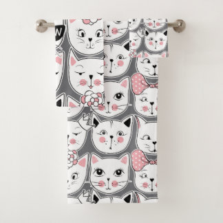 Meow Cats Bath Towel Set