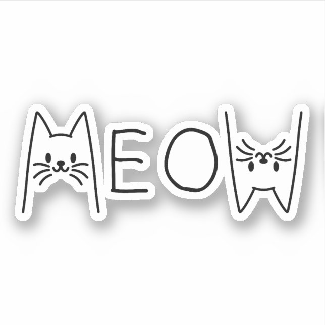 MEOW CATS  STICKER (Front)