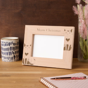 Meow Cats with Heart Engraved Frames