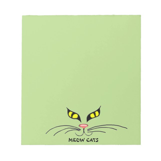 Meow Cats Yellow Notepad (Front)