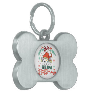 Meow Christmas, Merry Christmas Pet ID Tag