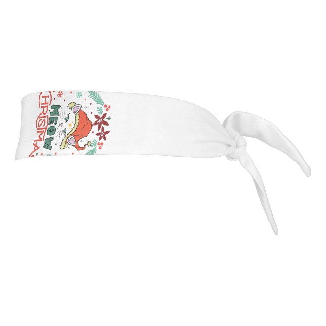 Meow Christmas, Merry Christmas Tie Headband (Rotate 90)