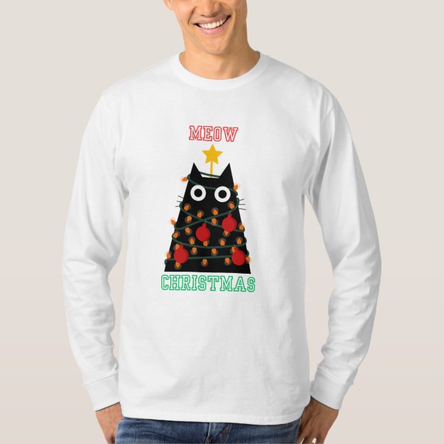 Meow Christmas T-Shirt (Front)