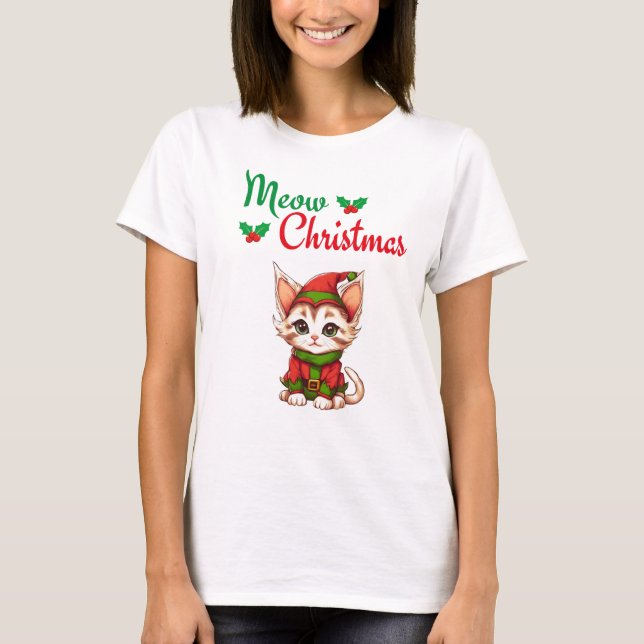 Meow Christmas T-Shirt (Front)