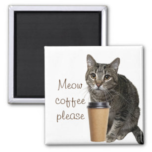 Meow coffee please magnet