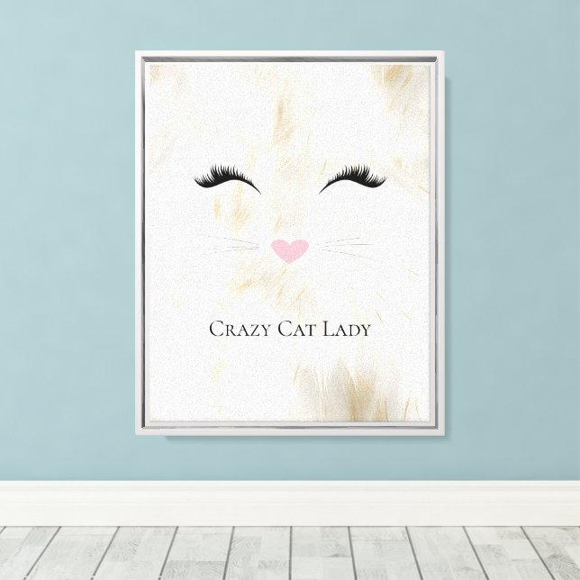 Meow Crazy Cat Lady Canvas Print (Insitu(Wood Floor))