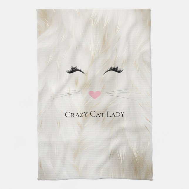 Meow Crazy Cat Lady Kitchen Towel (Vertical)