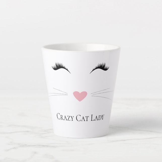 Meow Crazy Cat Lady Latte Mug (Front)