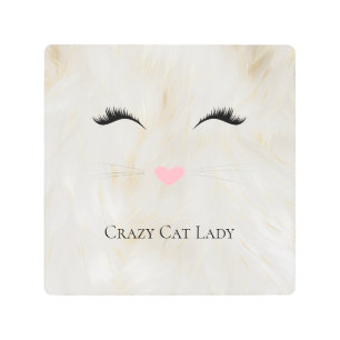 Meow Crazy Cat Lady Metal Print