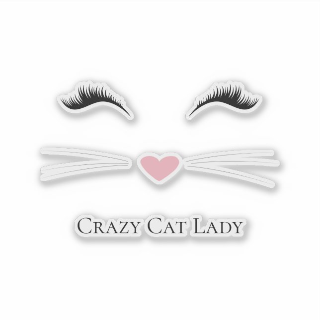 Meow Crazy Cat Lady Sticker (Front)