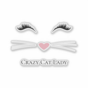 Meow Crazy Cat Lady Sticker