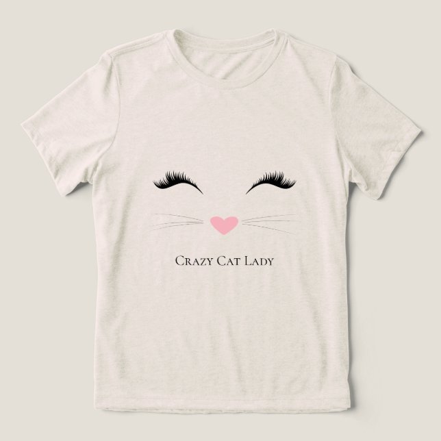 Meow Crazy Cat Lady Tri-Blend Shirt (Design Front)