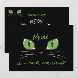 Meow Cute Cat Eyes Pet Party Custom Invitation