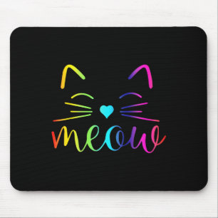 Meow Cute Cat Face Funny Quote For Cat Fans For Me Mouse Pad
