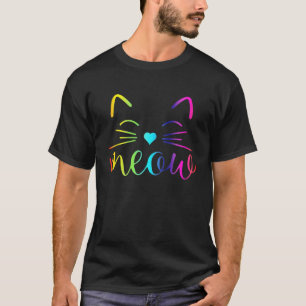 Meow Cute Cat Face Funny Quote For Cat Fans T-Shirt