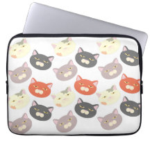Meow Cute Cat Heads Cartoon Fun Art Design
