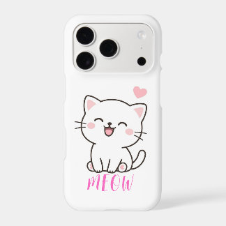 Meow Cute Cat Phone Case | Funny Minimal Cat Lover