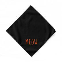Meow Cute Orange Text Small Black Pet