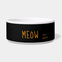 Meow Cute Text Black & Yellow Personalized Pet