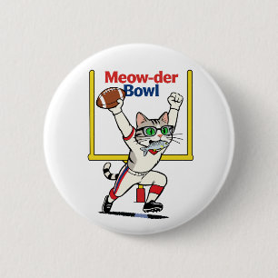 Meow-der Bowl Champion Cat Football Button