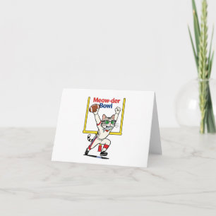 Meow-der Bowl Champion Cat Football Letterpress Thank You Card