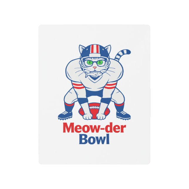 Meow-der Bowl  Metal Print (Front)