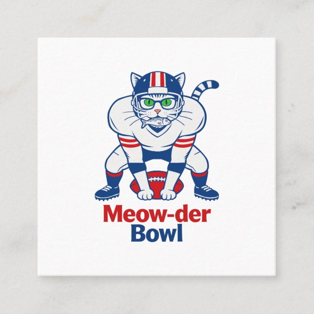 Meow-der Bowl  Square Business Card (Front)