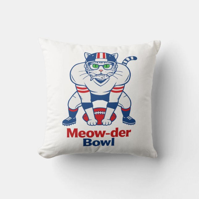 Meow-der Bowl  Throw Pillow (Front)