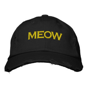 MEOW EMBROIDERED BASEBALL CAP